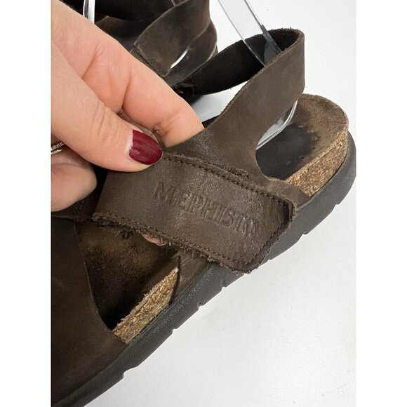 Mephisto Nadek Sandals Men’s EU 45 US 11 Brown Leather Nubuck Cross Slide Shoes main image 12